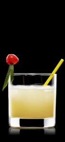banana-daiquiri: Zuckersirup (2cl), ½ Banane, Limettensaft (2cl), Rum (weiß) (4cl), Eiswürfel